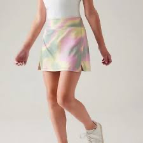 NWT Athleta Girl Goal Getter Short size XXL/16 athletic pastel pink yellow green - Picture 1 of 7